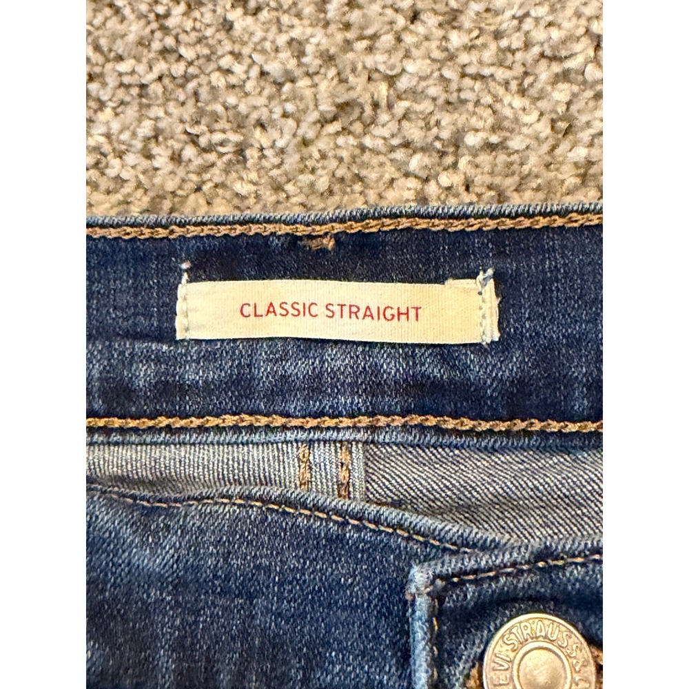 Levi Strauss Jeans Womens 18W* Blue Classic Straight Stretch Dark Wash Denim * - Picture 3 of 11